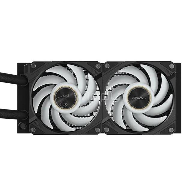 Refrigeración Líquida Gigabyte AORUS WATERFORCE X II 240 (LGA1851/AM5, 120mm x2 ARGB, 2400rpm, Negro)