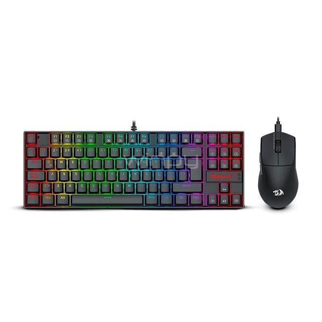 Kit Teclado Mecánico + Mouse Gamer Redragon S145 (USB, RGB, Negro)