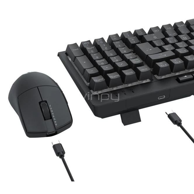 Kit Gamer Redragon Teclado+Mouse+Audífonos+Pad (Español, USB, RGB, Negro)