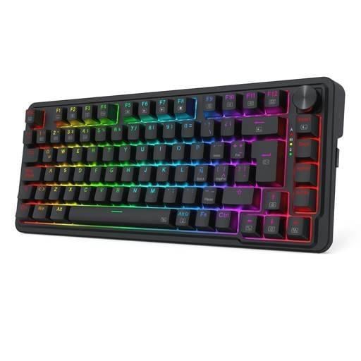 Teclado Mecánico Redragon K673 Ucal Pro (75%, Bluetooth/Dongle USB, Español, Negro)