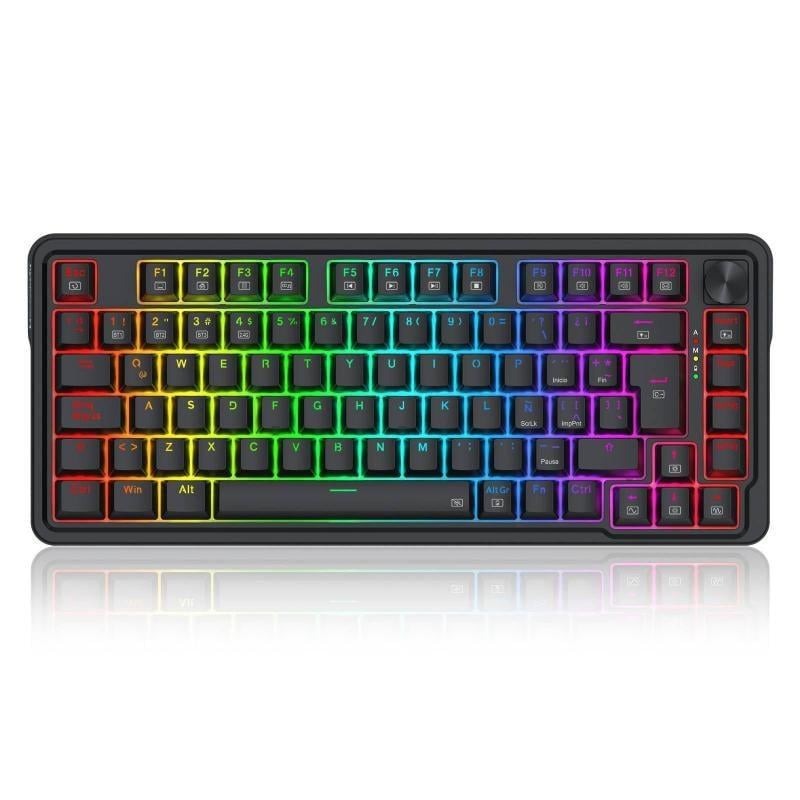 Teclado Mecánico Redragon K673 Ucal Pro (75%, Bluetooth/Dongle USB, Español, Negro)