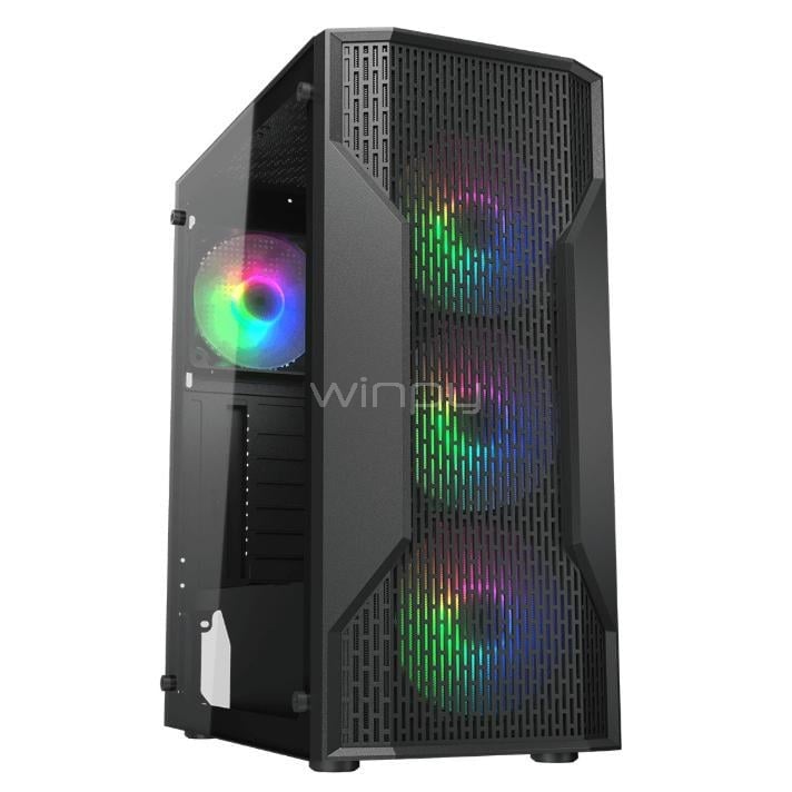 Gabinete Gamer Cougar MX110 RGB (ATX, Vidrio Templado, 4 ventiladores, Negro)