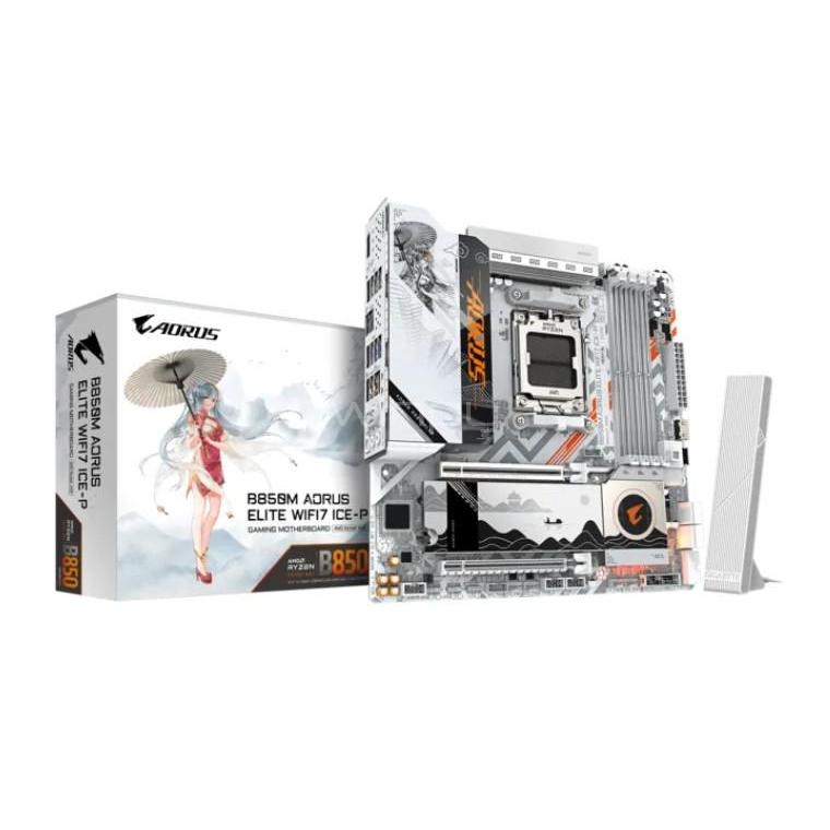 Placa Madre Gigabyte B850M A ELITE WIFI7 ICE-P (AM5, DDR5 x4, M.2 x2, Micro ATX)