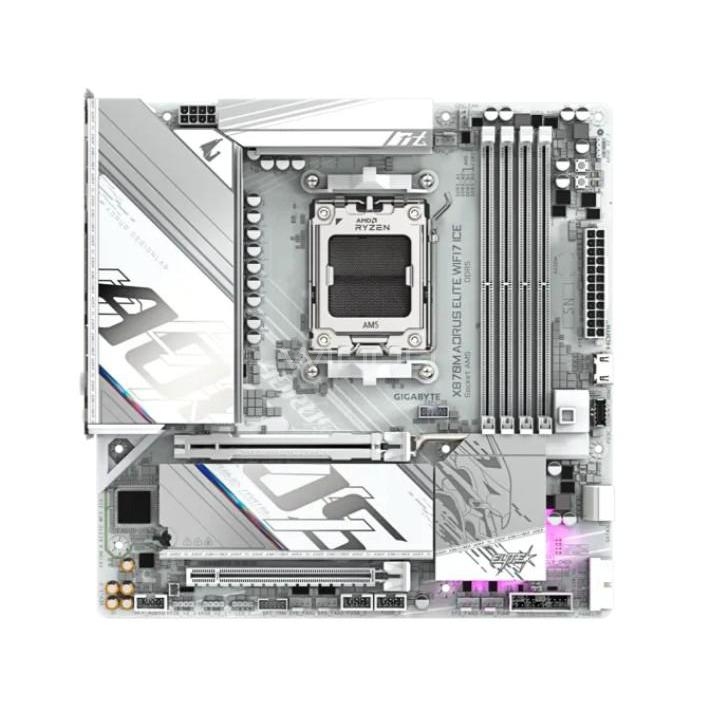 Placa Madre Gigabyte X870M AORUS ELITE WIFI7 ICE (AM5, DDR5 x4, M.2 x2, Micro ATX)