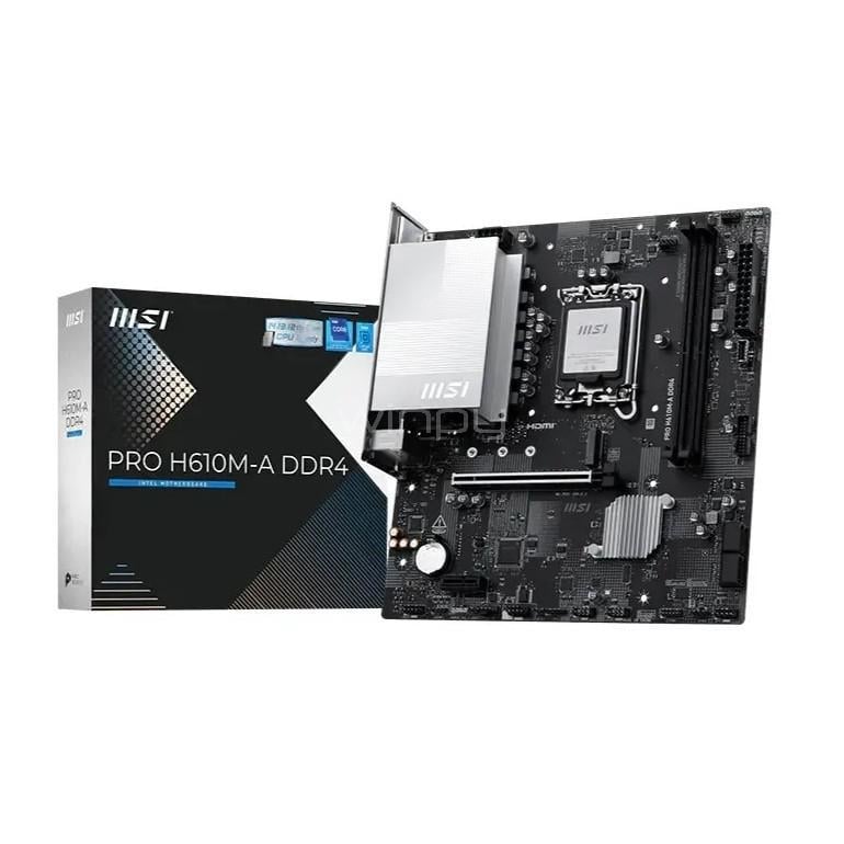 Placa Madre MSI PRO H610M-A DDR4 (LGA1700, DDR4 x2, M.2, Micro ATX)