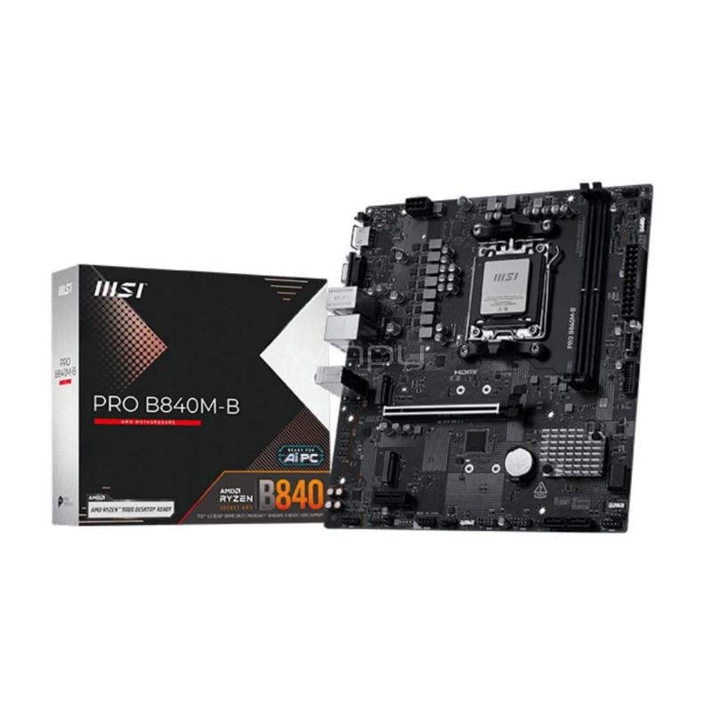 Placa Madre MSI PRO B840M-B (AM5, DDR5 8000MHz, M.2 x2, Micro-ATX)