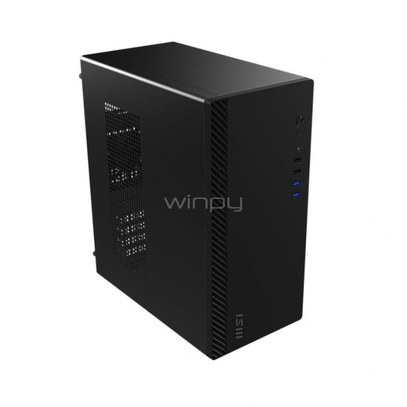 Gabinete MSI PRO SHIELD M100P (Torre, Micro ATX, USB 3.2, Negro)