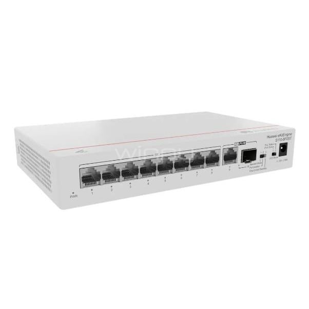 Switch Huawei eKit S110-8P2ST de 9 Puertos (PoE+, 1GE SFP, 20 Gbps, 155W)