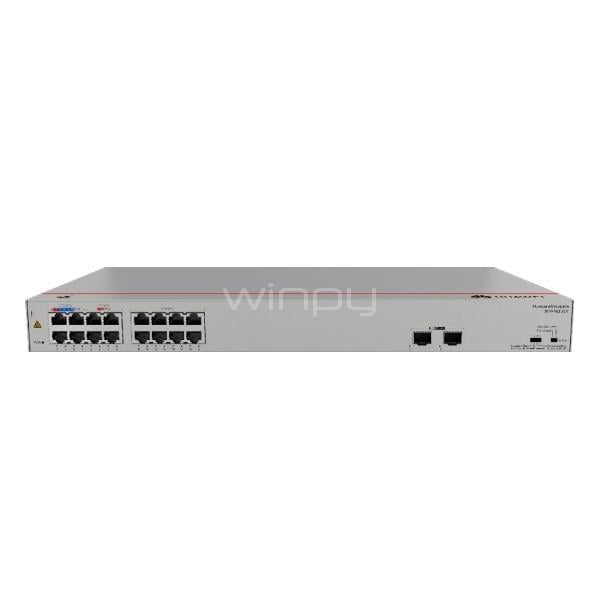 Switch Huawei eKit S110-16LP2SR de 18 Puertos (PoE+, SFP, 36 Gbps, 160W)