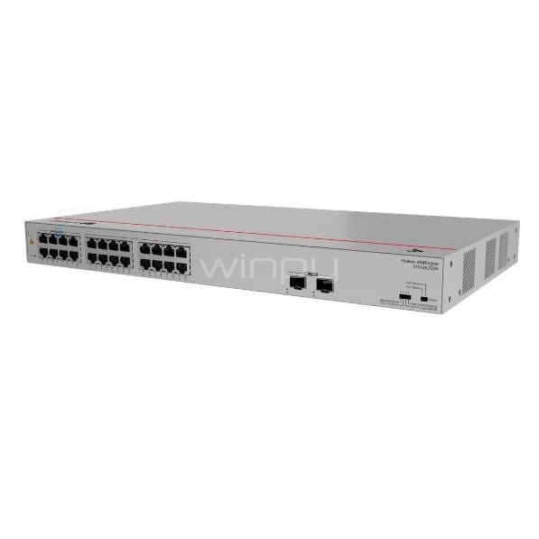 Switch Huawei eKit S110-24LP2SR de 26 Puertos (Gigabit, SFP, 52 Gbps, PoE+, 124W)
