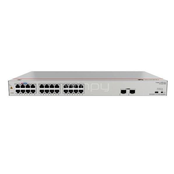 Switch Huawei eKit S110-24LP2SR de 26 Puertos (Gigabit, SFP, 52 Gbps, PoE+, 124W)