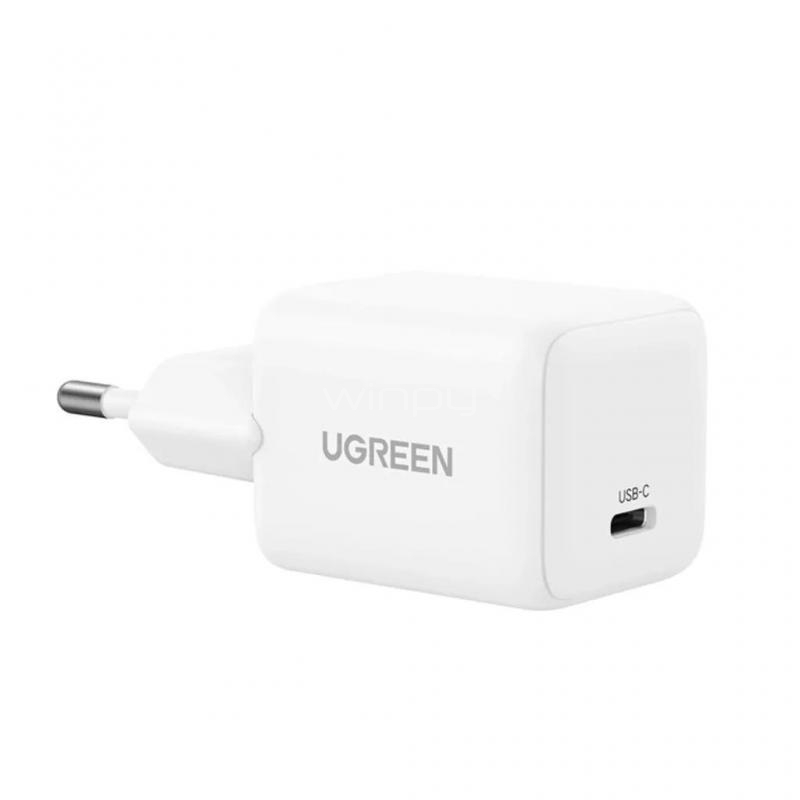 Cargador Rápido UGREEN GaN de 20W (USB-C 1x, PD 3.0, Blanco)