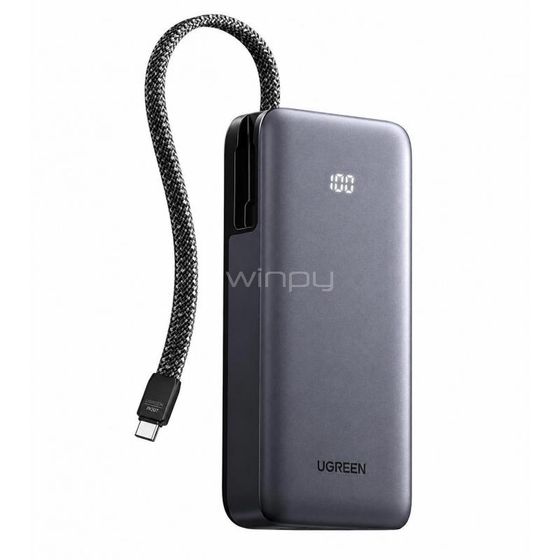 Batería Portátil UGREEN PB536 de 20.000mAh (45W, USB-C, USB-A, PD, Negro)