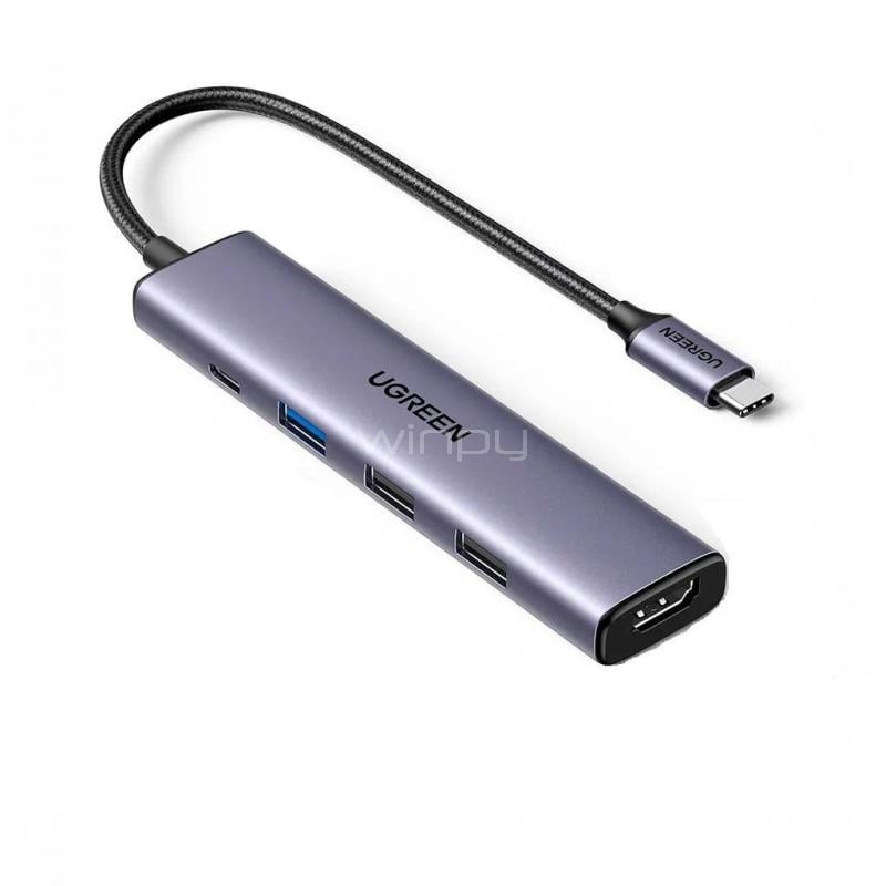 Adaptador Multipuerto HUB UGREEN CM511 (USB 3.0 x3, USB-C, HDMI)