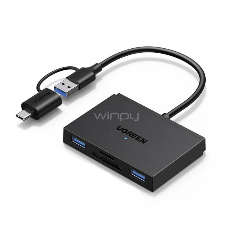 Lector de Tarjetas UGREEN CM812 USB-A + USB-C 4 en 1 (SD, MicroSD, CF, MS)