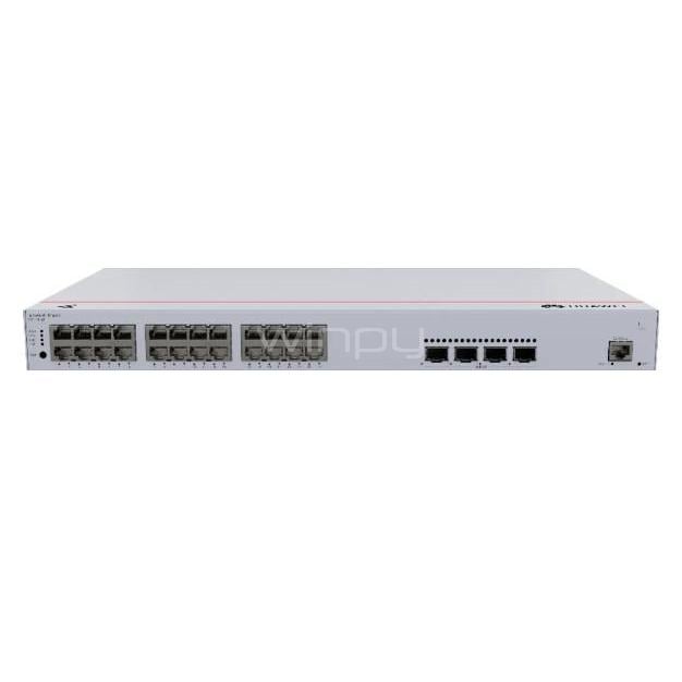 Switch Huawei S310-24P4X de 28 Puertos (Gigabit, 10GE SFP+, 128 Gbps, PoE+, 400W)