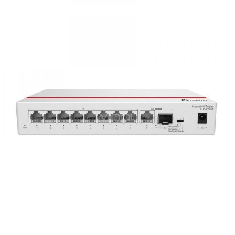 Switch Huawei eKit S110-8T2ST de 8 Puertos (No Gestionado, Gigabit, GE SFP, 20 Gbps)