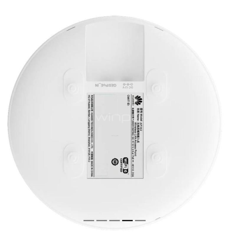Punto de Acceso Huawei eKitEngine AP362 (Doble Banda, 2.975 Gbps, 802.11ax, Wi-Fi 6)