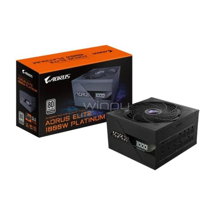 Fuente de Poder Gigabyte AORUS ELITE P1000W de 1000W (ATX, 80+ Platinum, Full Modular)