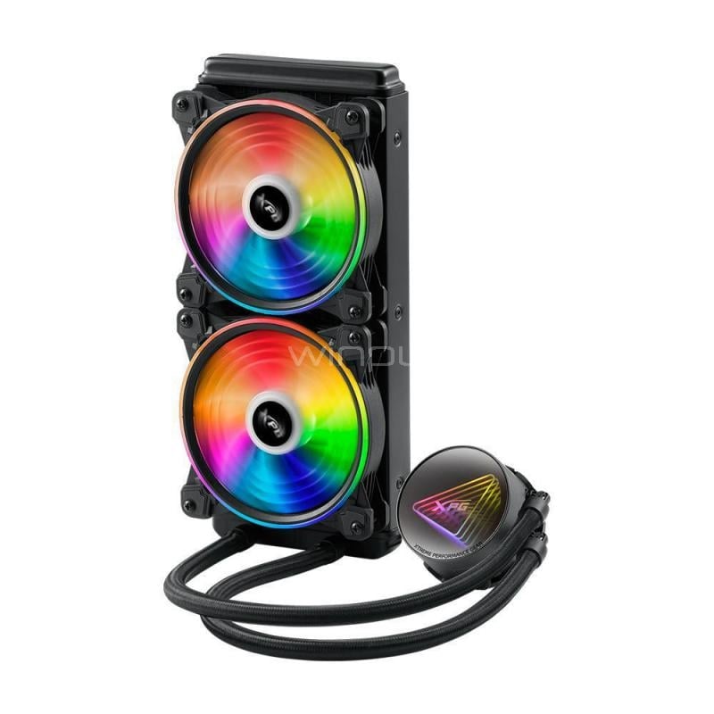 Refrigeración Líquida XPG Levante II 240 (LGA1700/AM5, 120mm x2 ARGB, 2000rpm, Negro)