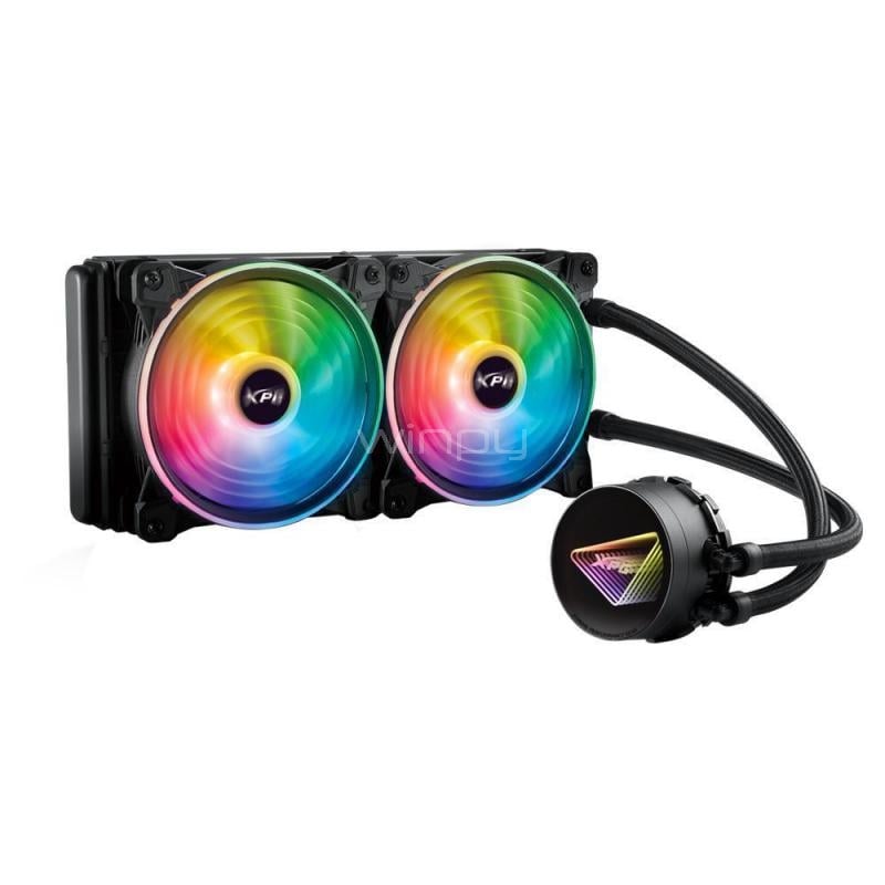 Refrigeración Líquida XPG Levante II 240 (LGA1700/AM5, 120mm x2 ARGB, 2000rpm, Negro)