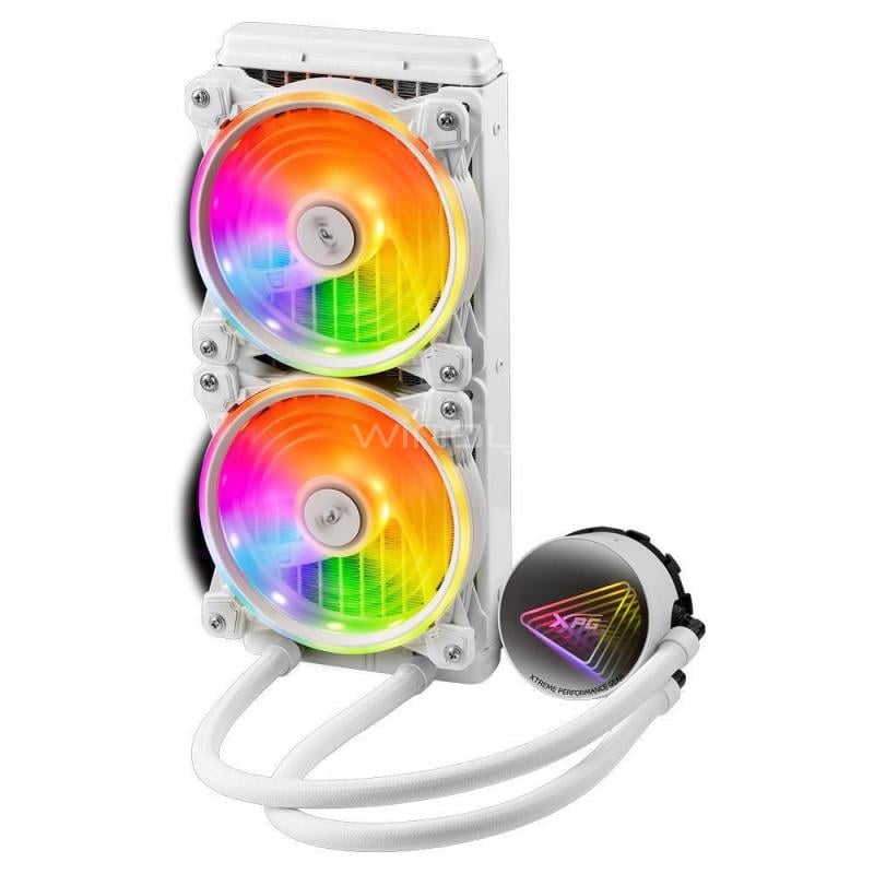 Refrigeración Líquida XPG Levante II 240 (LGA1851/AM5, 120mm x2 ARGB, 2000rpm, Blanco)