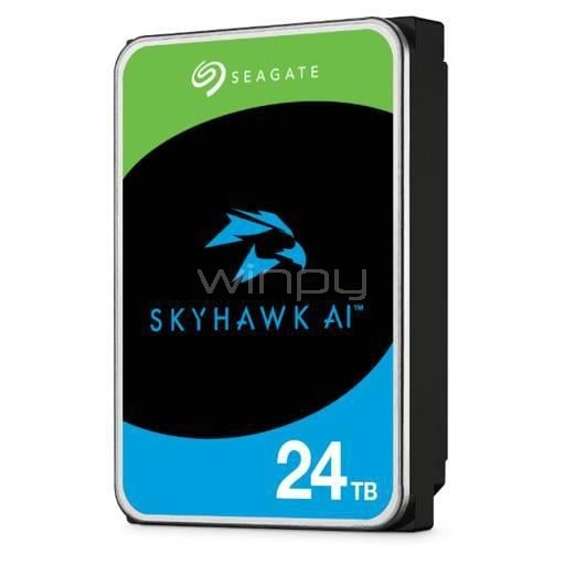 Disco Duro Seagate SkyHawk AI de 24TB (3.5“, SATA, 7200rpm, 512MB de Caché)