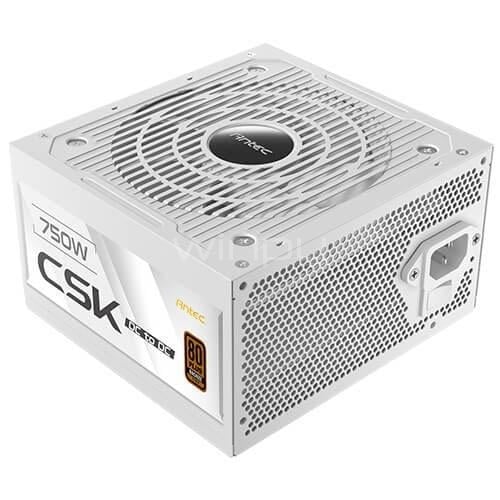 Fuente de Poder Antec CSK750DC WHITE EC de 750W (ATX, 80+ Bronze, Non-Modular)