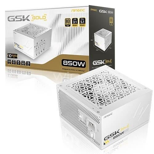 Fuente de Poder Antec GSK850 V2 WHITE de 850W (ATX, 80+ Gold, Full Modular)