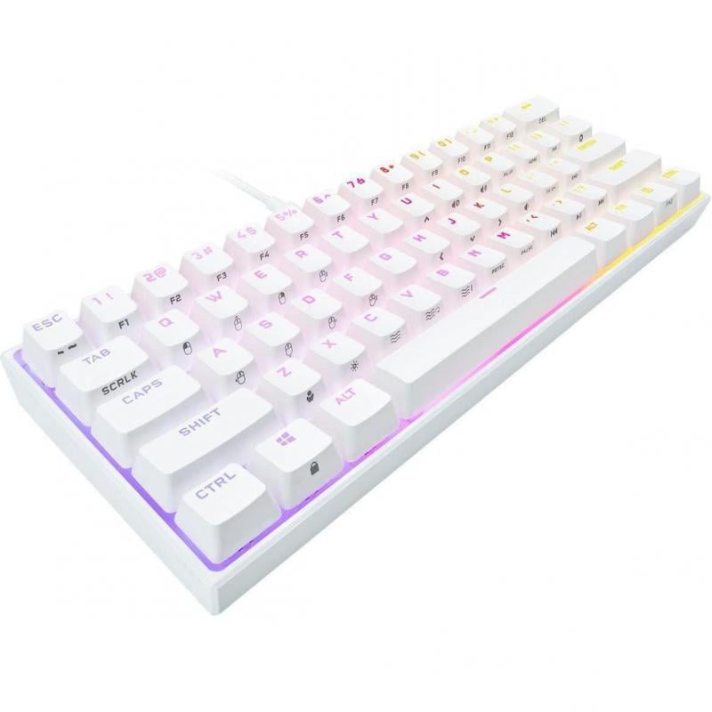 Teclado Mecánico Corsair K65 RGB MINI (60%, Cherry MX Speed, USB, Blanco)