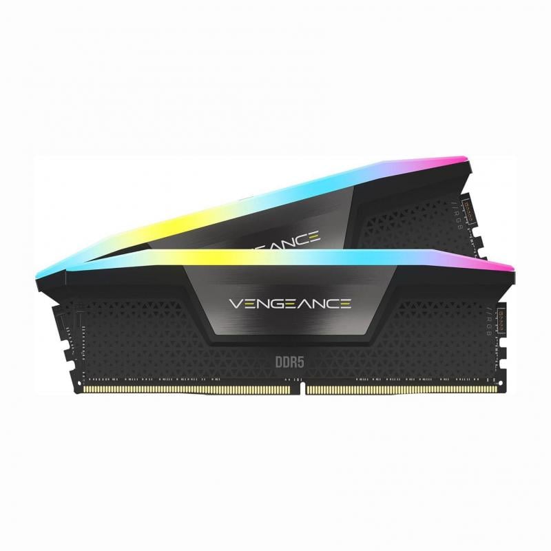 Kit de Memorias RAM Corsair Vengeance RGB de 64GB (2x 32GB, DDR5, 6000MHz, CL40, XMP, DIMM)
