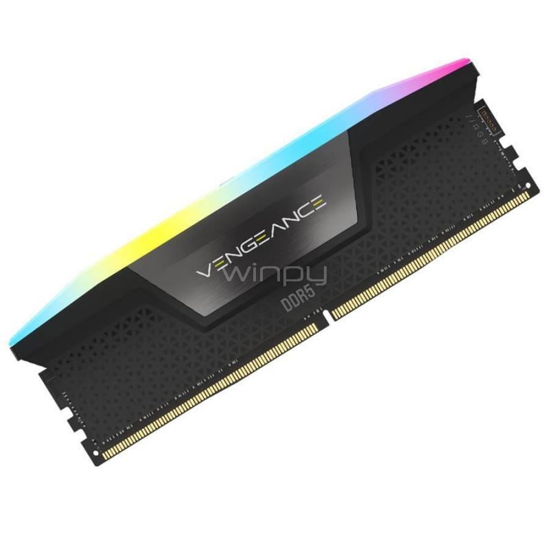 Memoria RAM Corsair Vengeance RGB de 16GB (DDR5, 5600MHz, CL40, DIMM)