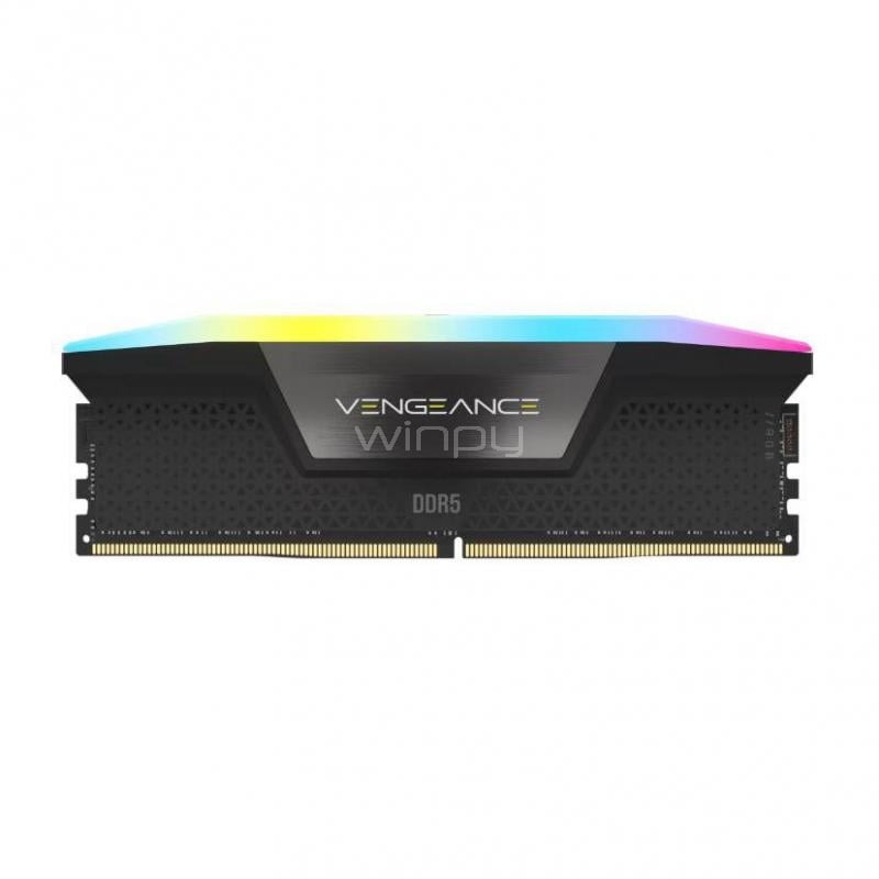 Memoria RAM Corsair Vengeance RGB de 16GB (DDR5, 5600MHz, CL40, DIMM)