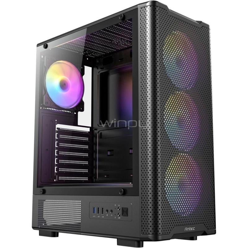Gabinete Antec VX310 ARGB (ATX, Vidrio Templado, 4 Ventiladores, Blanco)