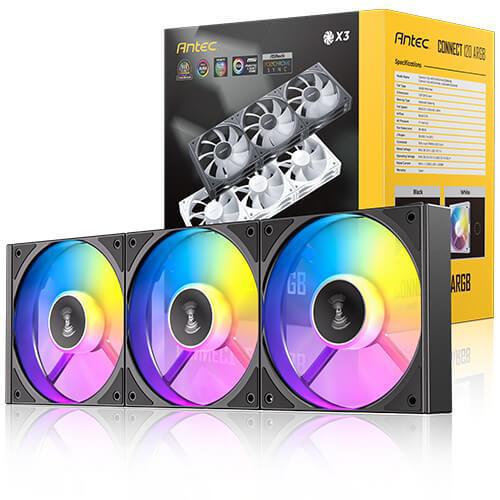 Kit de Ventiladores Antec Connect 120 ARGB (3 unidades, 120mm, PWM, 1500rpm)