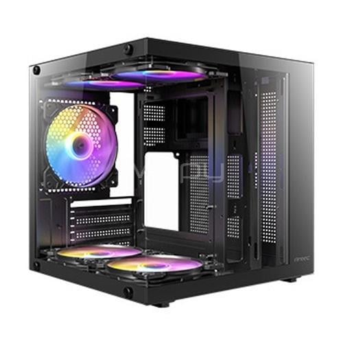 Gabinete Antec VCX10M ARGB (Micro-ATX, Vidrio Templado, 5 Ventiladores, Negro)