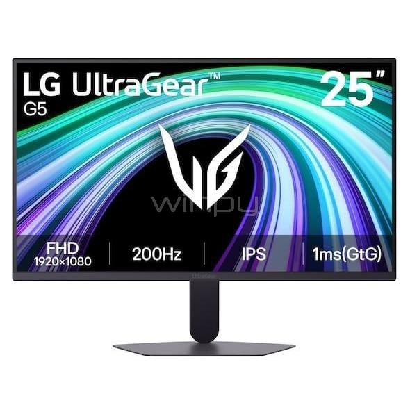 Monitor Gamer LG UltraGear G5 de 25” (IPS, Full HD, 200Hz, 1ms, DP+HDMI, FreeSync Premium)