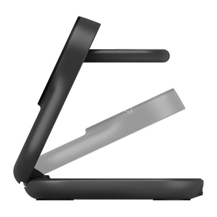 Base de Carga Inalámbrica Belkin UltraCharge Qi2 de 25W (3 en 1, Plegable, Negro)