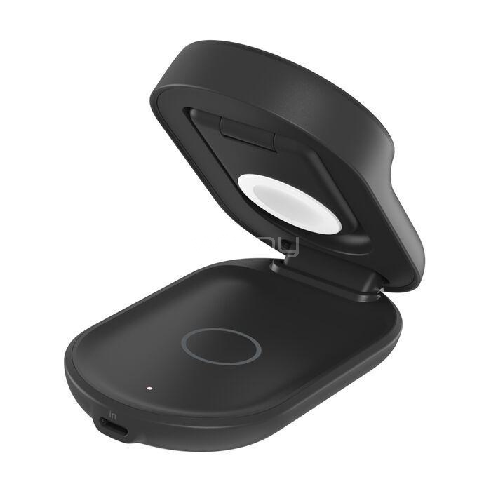 Base de Carga Inalámbrica Belkin UltraCharge Qi2 de 25W (3 en 1, Plegable, Negro)