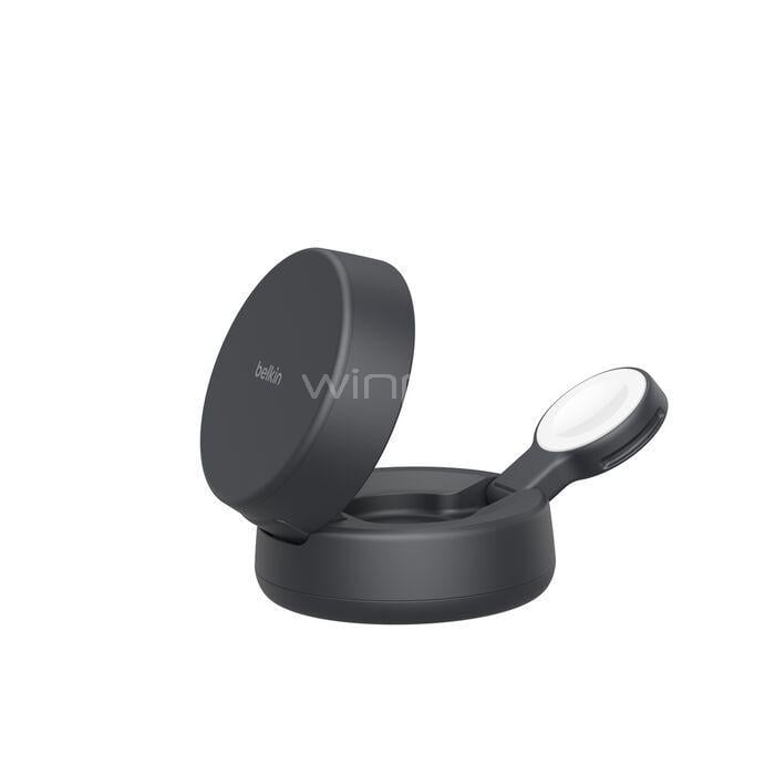 Base de Carga Inalámbrica Belkin UltraCharge Qi2 de 25W (2 en 1, Plegable, Negro)