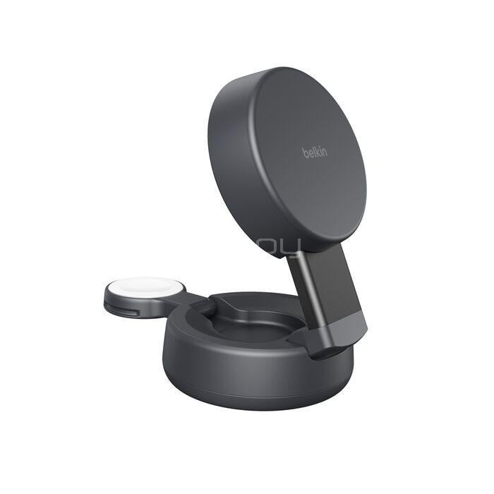 Base de Carga Inalámbrica Belkin UltraCharge Qi2 de 25W (2 en 1, Plegable, Negro)