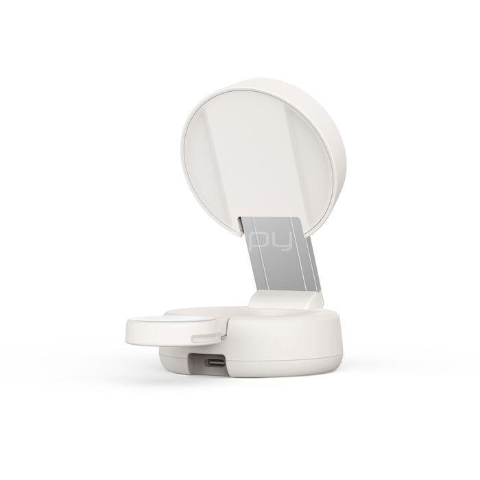 Base de Carga Inalámbrica Belkin UltraCharge Qi2 de 25W (2 en 1, Plegable, Blanco)