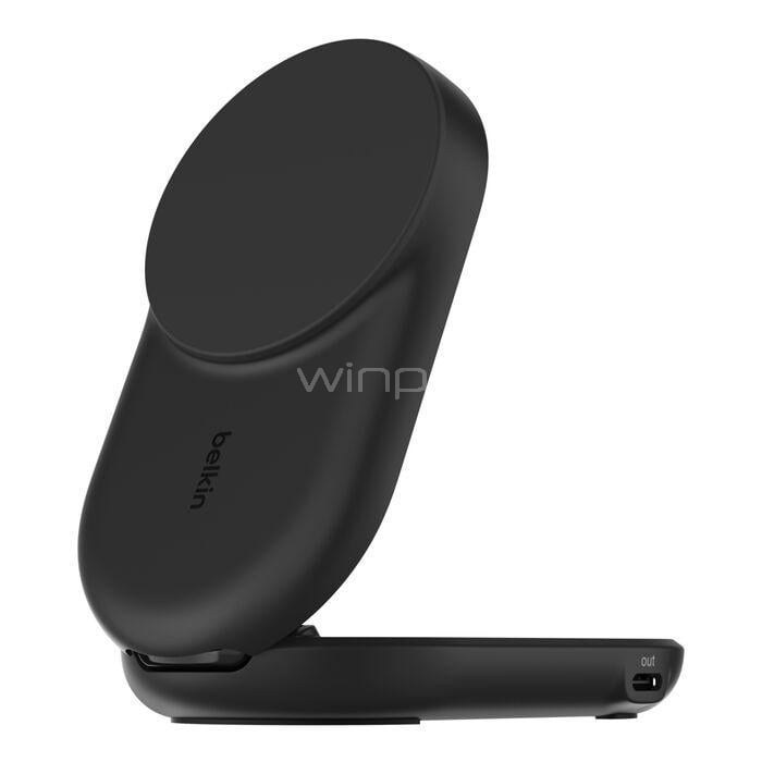 Base de Carga Inalámbrica Belkin BoostCharge Qi2 de 25W (3 en 1, Plegable, Negro)
