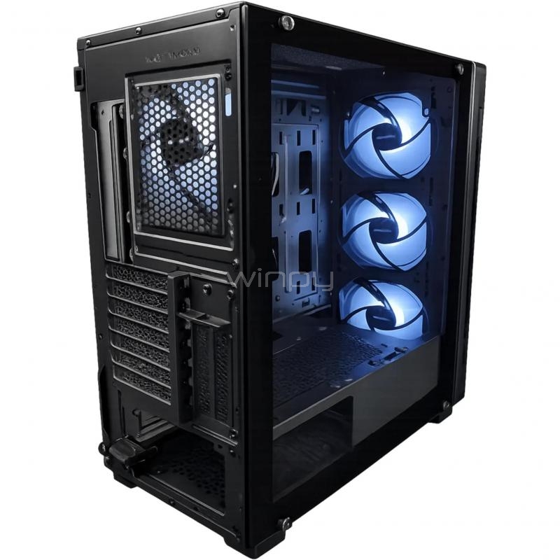 Gabinete Gamer EsGaming Y03-BK (ATX, Vidrio Templado, 4 Ventiladores ARGB, Negro)