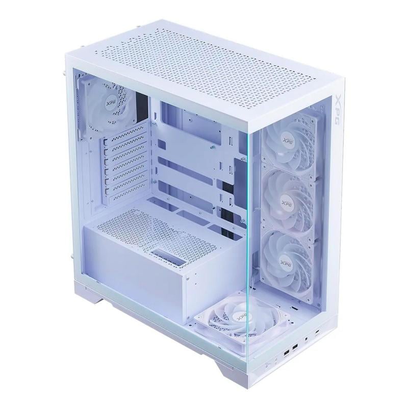 Gabinete Gamer XPG Invader X BTF (ATX, Vidrio Templado, 5 Ventiladores ARGB, Blanco)