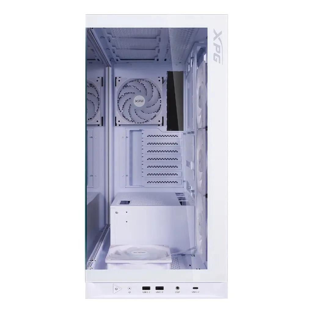 Gabinete Gamer XPG Invader X BTF (ATX, Vidrio Templado, 5 Ventiladores ARGB, Blanco)