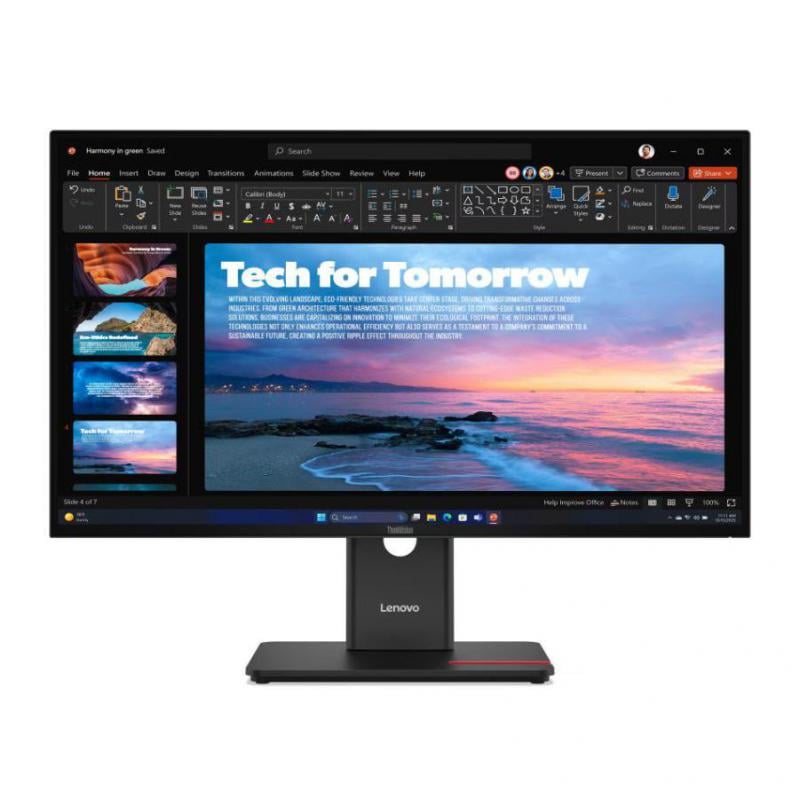 Monitor Lenovo ThinkVision T27QD-40 de 27” (IPS, QHD, 120Hz, 6ms, DP+HDMI+USB, VESA)