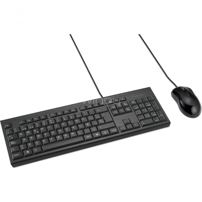 Kit Teclado + Mouse Kensington KM100 EQ (USB, Membrana, Negro)