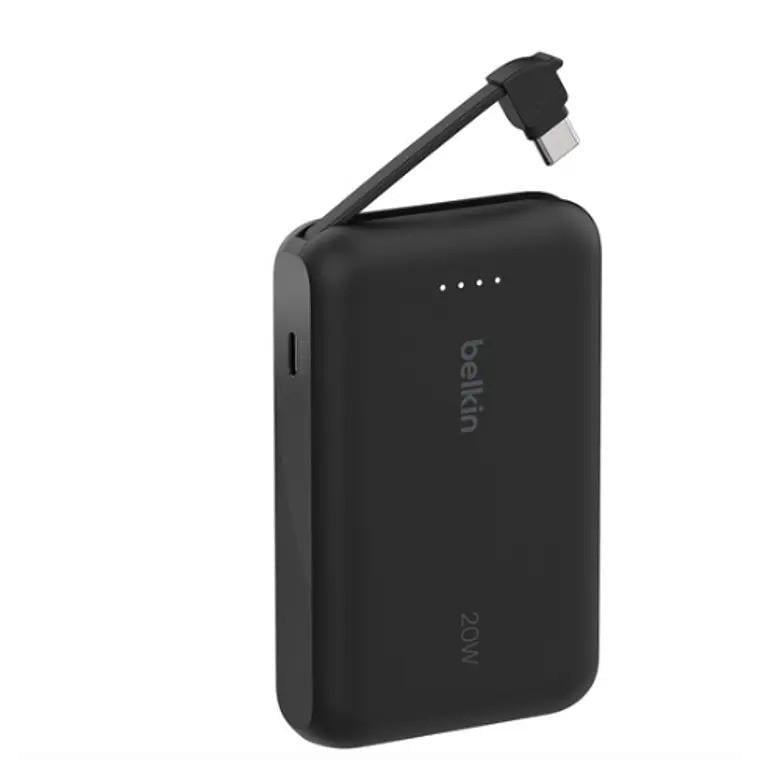 Batería Portátil Belkin de 10.000mAh (20W, USB-C, PD, Negra)