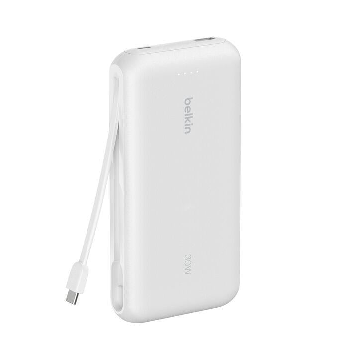 Batería Portátil Belkin de 20.000mAh (30W, USB-C, PD, Blanca)